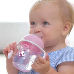 Chicco Straw, Sippy & Training Cups|Dishes, Utensils & Food Containers*- Silicone Spout Transition Sippy Cup 7Oz Pink 4M+