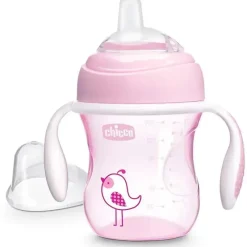 Chicco Straw, Sippy & Training Cups|Dishes, Utensils & Food Containers*- Silicone Spout Transition Sippy Cup 7Oz Pink 4M+