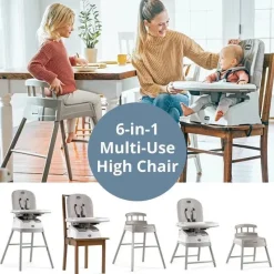 Chicco High Chair*- Stack Hi-Lo 6-in-1 Multi-Use High Chair Sand