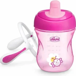 Chicco Straw, Sippy & Training Cups|Dishes, Utensils & Food Containers*Feeding Semi-Soft Spout Trainer Sippy Cup 6M+ | Pink