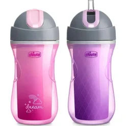 Chicco Straw, Sippy & Training Cups|Dishes, Utensils & Food Containers*Insulated Flip Top Straw Cup 12m+ (2pk) Dream Pink/Purple