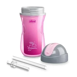 Chicco Straw, Sippy & Training Cups|Dishes, Utensils & Food Containers*Insulated Flip Top Straw Cup 12m+ (2pk) Dream Pink/Purple