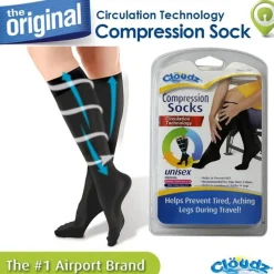Cloudz Nursing Bra & Intimate Apparel*- Compression Flight Socks, Medium (Black)