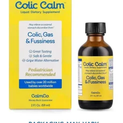 Colic Calm Pain & Fever Relief*- Gripe Water, Colic & Infant Gas Relief Drops