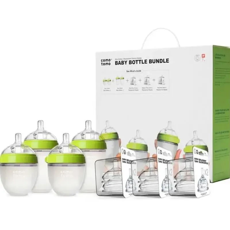Comotomo Gifts Over $50|Bottles & Sets*- 7Pk Baby Bottle Bundle, Green