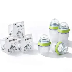 Comotomo Gifts Over $50|Bottles & Sets*- 7Pk Baby Bottle Bundle, Green