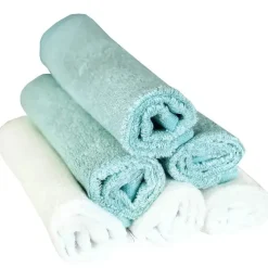 Copper Pearl Baby Washcloths*- 6Pk Baby Bath Washcloths, White/Blue