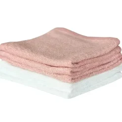 Copper Pearl Baby Washcloths*- 6Pk Baby Bath Washcloths, White/Pink