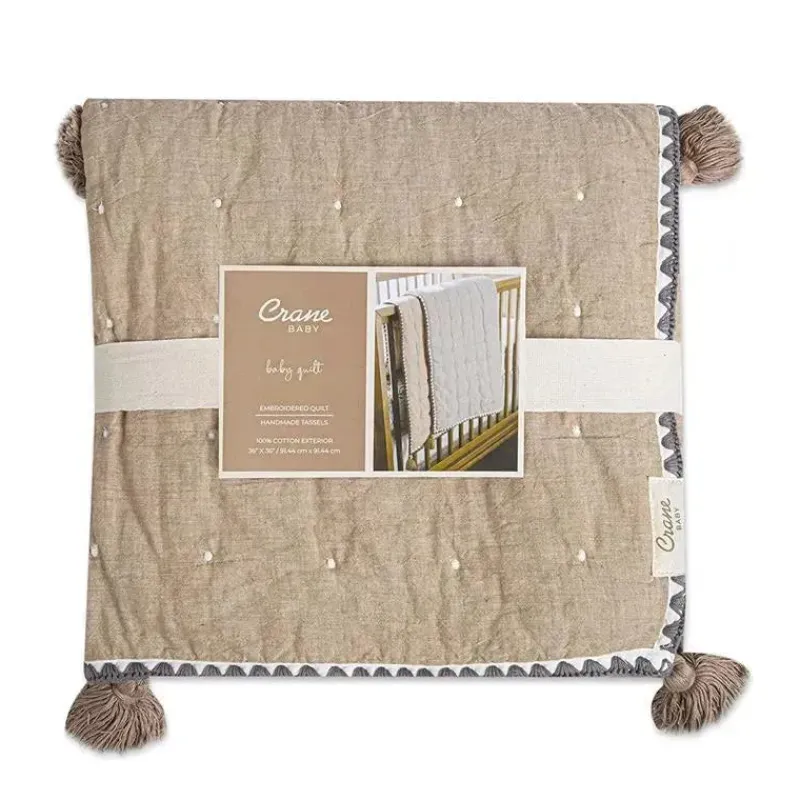 Crane Blankets & Quilts*- Baby Blanket Soft Cotton Quilted, Copper