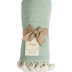 Crane Blankets & Quilts*- Baby Muslin Swaddle Blanket, Evergreen
