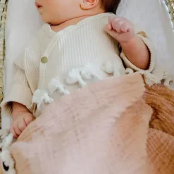 Crane Blankets & Quilts*- Baby Muslin Swaddle Blanket, Copper Red