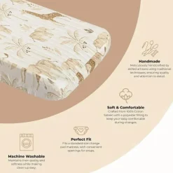 Crane Changing Pads & Covers*- Baby Stretchy Changing Pad Cover, Breathable Changing Pad Cover, Safari Animal