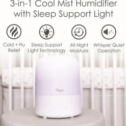 Crane Humidifiers & Purifiers*- 3-In-1 Pediatric Cool Mist Humidifier And Aroma Diffuser And Sleep Support Light, 0.5 Gallon