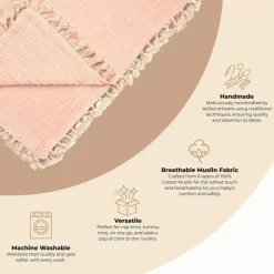 Crane Blankets & Quilts*- 6-Layer Muslin Blanket, Desert Rose