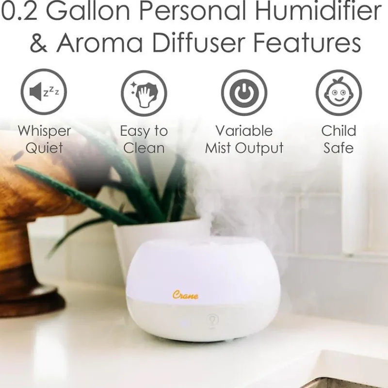 Crane Humidifiers & Purifiers*- Personal Humidifier With Aroma Diffuser Function And Color Changing Light