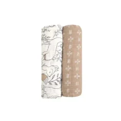 Crane Swaddles & Wearable Blankets*- 2Pk Baby Soft Muslin Swaddle, Woodland Animal