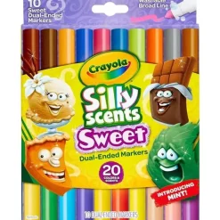 Crayola Toys For 3 Year Old|Coloring*- 10 Ct Silly Scents Sweet Dual-Ended Markers