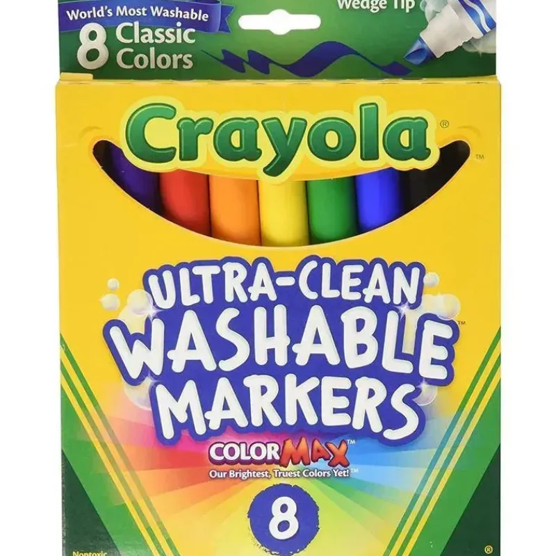 Crayola Coloring*- 8 Ct Ultra-Clean Washable, Wedge Tip, Color Max Markers