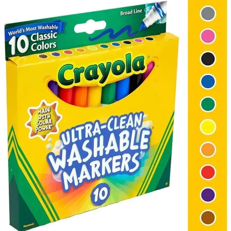 Crayola Coloring*- 10 Ct Ultra-Clean Washable Classic, Broad Line Markers