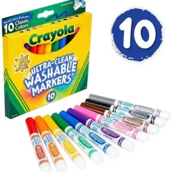 Crayola Coloring*- 10 Ct Ultra-Clean Washable Classic, Broad Line Markers
