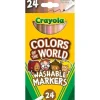 Kids Crayola Toys For 3 Year Old|Coloring*- 24 Ct Washable Fine Line Markers, Colors Of The World