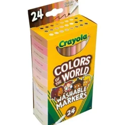 Kids Crayola Toys For 3 Year Old|Coloring*- 24 Ct Washable Fine Line Markers, Colors Of The World