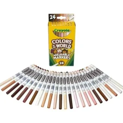 Kids Crayola Toys For 3 Year Old|Coloring*- 24 Ct Washable Fine Line Markers, Colors Of The World