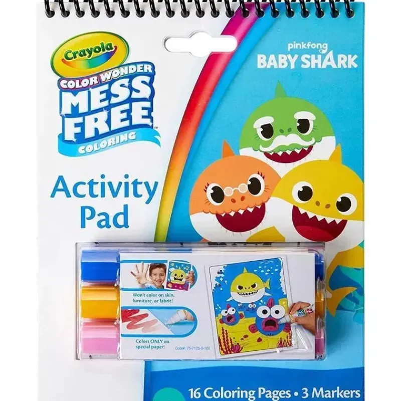 Kids Crayola Baby Shark|Toys For 3 Year Old*- Color Wonder Activity Pad, Baby Shark