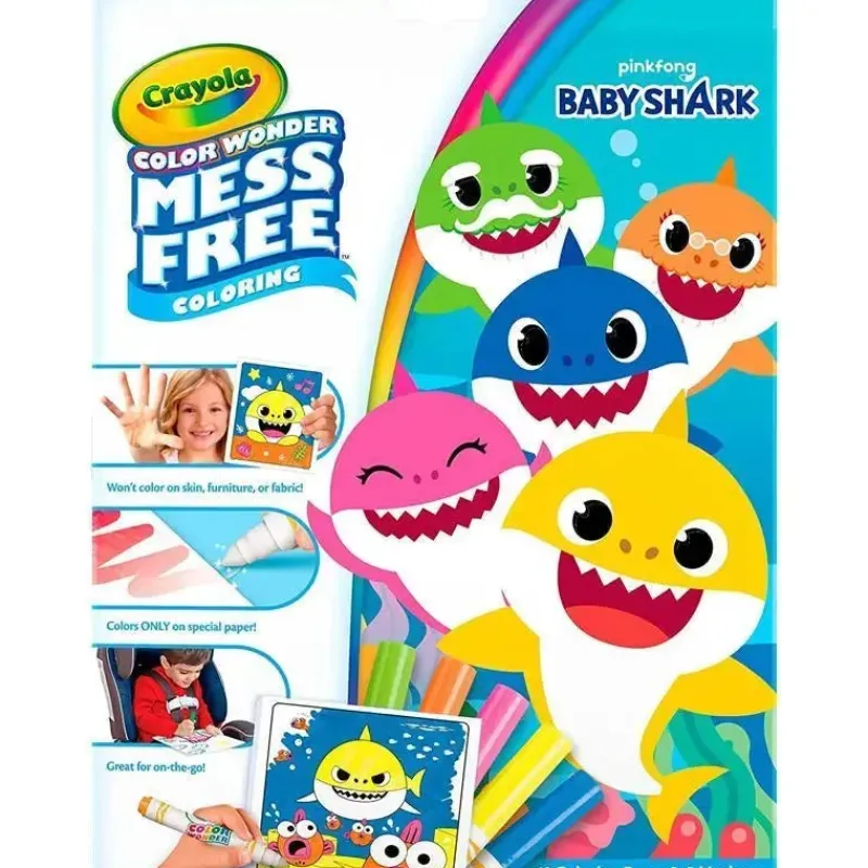 Kids Crayola Baby Shark|Toys For 3 Year Old*- Color Wonder Coloring Pad & Markers, Baby Shark
