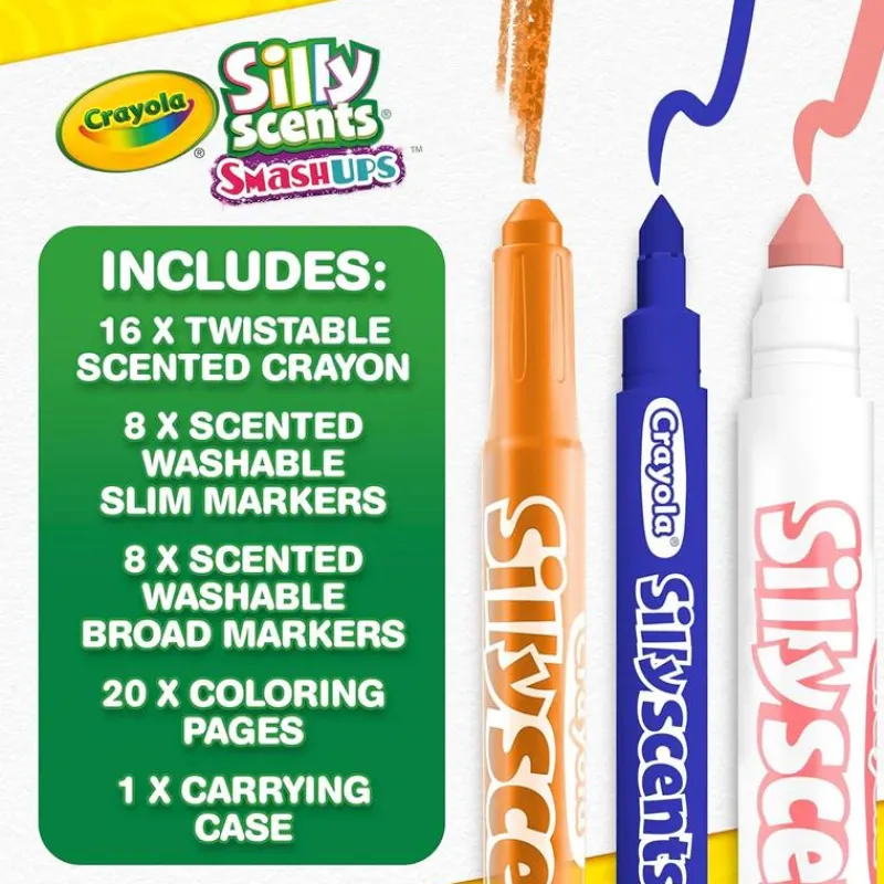 Crayola Coloring*- Silly Scents Mini Inspiration Art Case, Scented Crayons & Markers Set