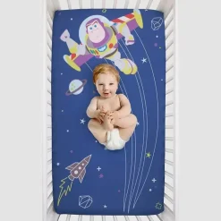 Crown Crafts Toy Story|Crib & Bed Sheets*- Disney Buzz Lightyear Photo Crib Fitted Sheet
