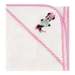 Cudlie Mickey & Minnie|Baby Bath Towels*- Disney Baby Girl 2Pk Rolled/Carded Hooded Towels, Minnie Mouse