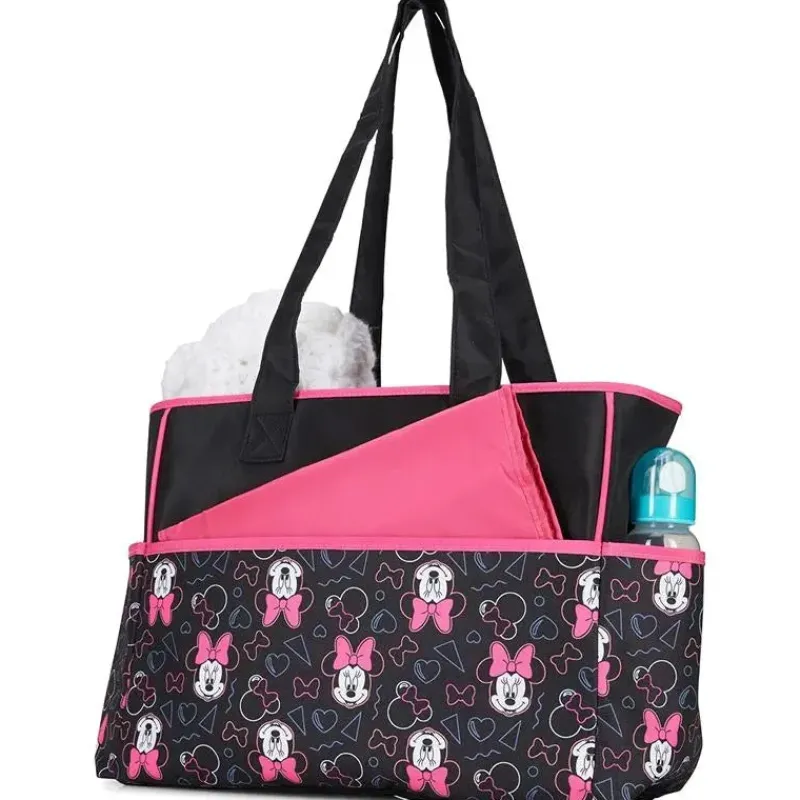 Cudlie Tote Bags*- Minnie Multi Pc Set Toss Print Diaper Bag