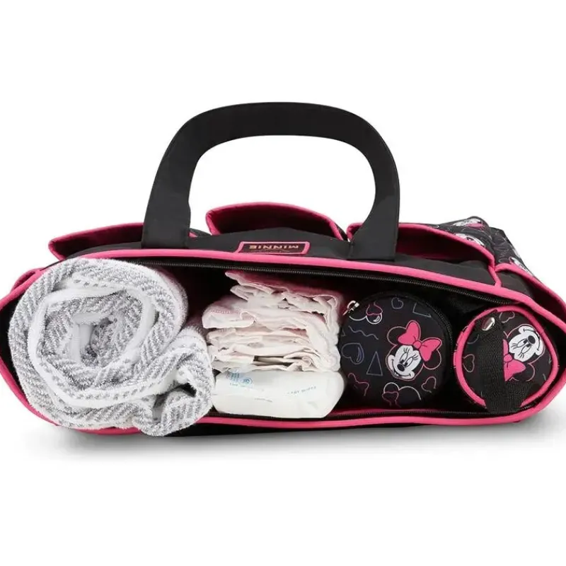 Cudlie Tote Bags*- Minnie Multi Pc Set Toss Print Diaper Bag
