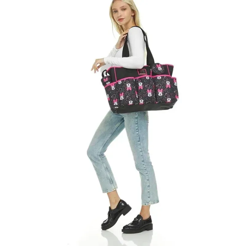 Cudlie Tote Bags*- Minnie Multi Pc Set Toss Print Diaper Bag