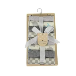 Cudlie Baby Washcloths*- 8Pc Rolled Wc On Card - Elephant Check New
