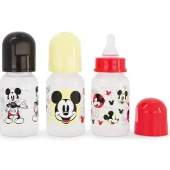Cudlie Mickey & Minnie|Bottles & Sets*- 3Pk Disney Mickey Mouse Bottles 5Oz, Mickey Whats Happening