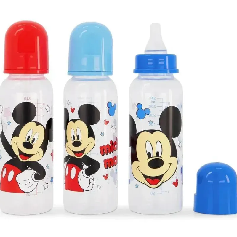 Cudlie Mickey & Minnie|Bottles & Sets*- 3Pk Disney Mickey Mouse Bottles 9 Oz, Stars & Mickey