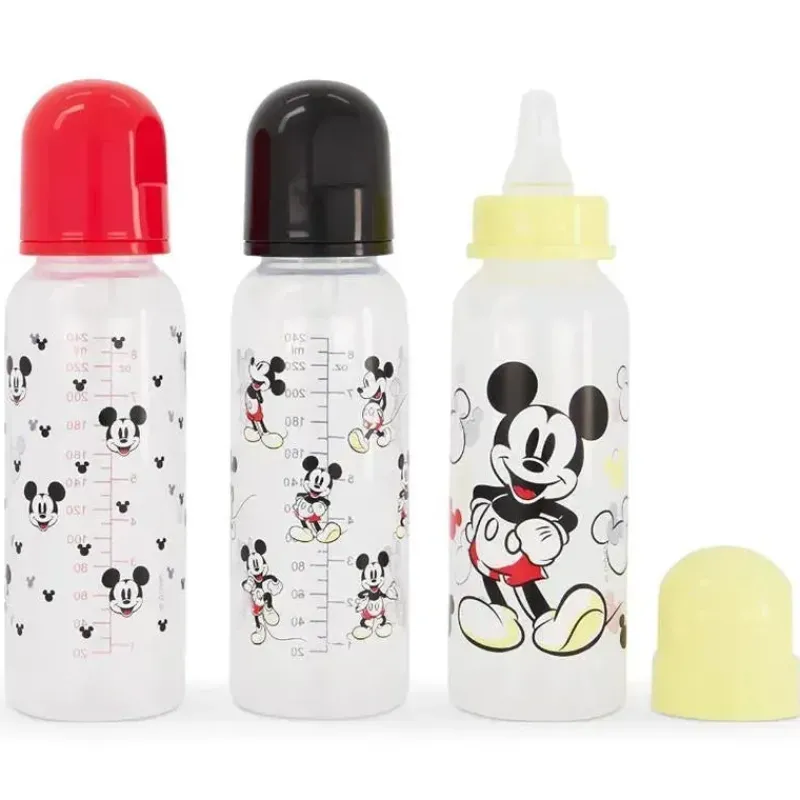 Cudlie Mickey & Minnie|Bottles & Sets*- 3Pk Disney Mickey Bottles 9 Oz, Many Mickeys
