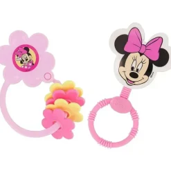 Cudlie Mickey & Minnie|Rattles & Teethers*- 2Pk Disney Minnie Mouse Character Shape Rattle and Keyring Teether
