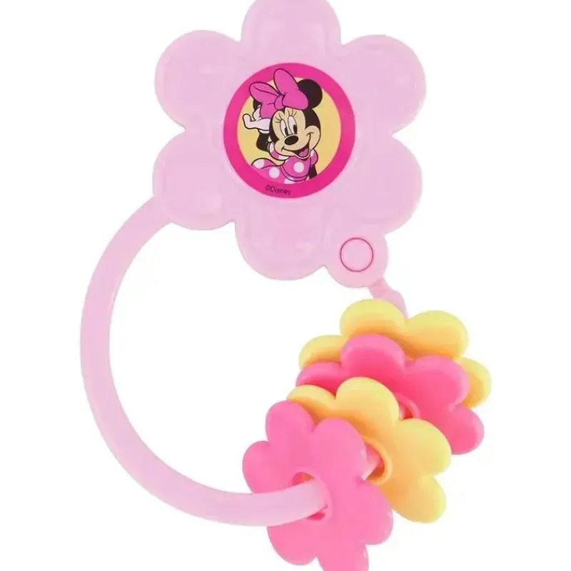 Cudlie Mickey & Minnie|Rattles & Teethers*- 2Pk Disney Minnie Mouse Character Shape Rattle and Keyring Teether