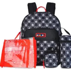 Cudlie Mickey & Minnie|Diaper Backpacks*- 5Pk Mickey Mouse Checker Print Diaper Backpack