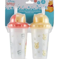 Cudlie Straw, Sippy & Training Cups|Dishes, Utensils & Food Containers*- Winnie The Pooh 2 Pk Straw, Sippers-Bees