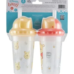 Cudlie Straw, Sippy & Training Cups|Dishes, Utensils & Food Containers*- Winnie The Pooh 2 Pk Straw, Sippers-Bees