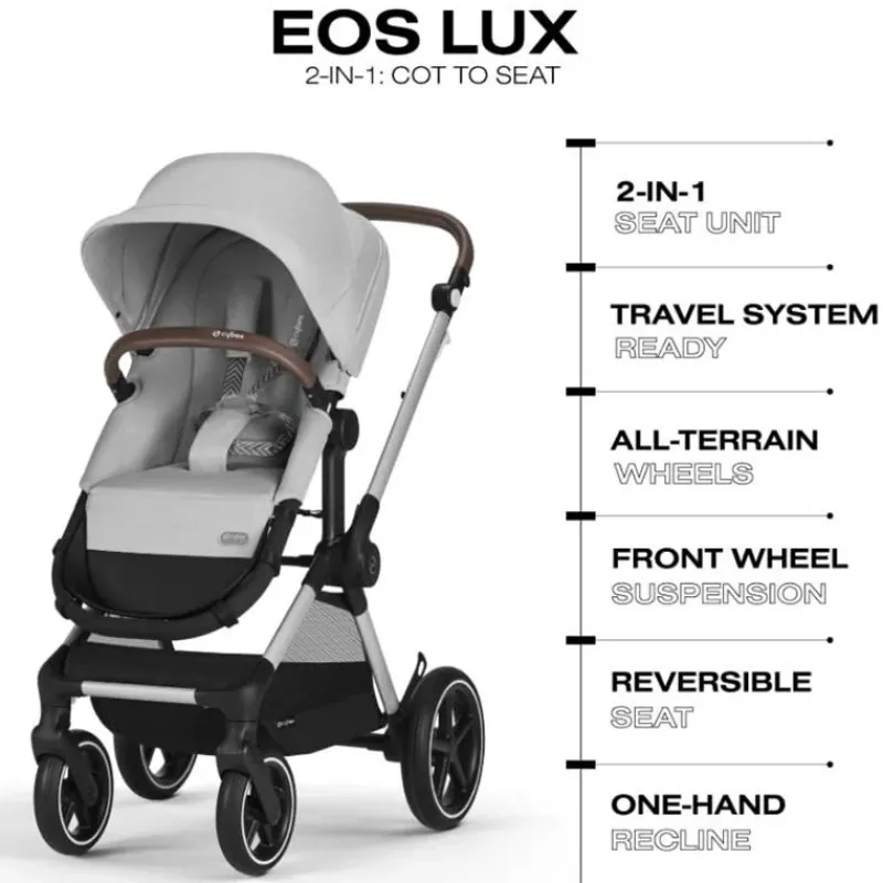 Cybex Single Strollers*- EOS Lux 2-in-1 Stroller, Lava Grey