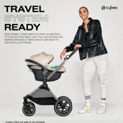 Cybex Single Strollers*- Eos Lux 2-In-1 Stroller, Seashell Beige