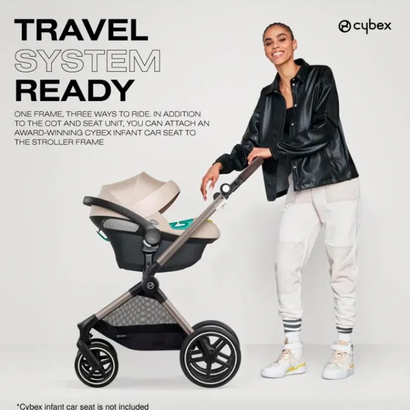 Cybex Single Strollers*- Eos Lux 2-In-1 Stroller, Seashell Beige