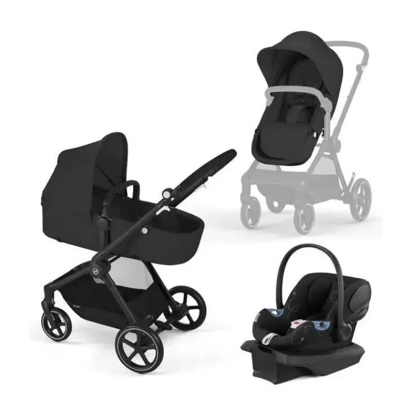 Cybex Travel Systems*- Eos Stroller Black Frame & Aton G, Moon Black