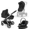 Cybex Travel Systems*- EOS Travel System, Stroller + Aton G Infant Car Seat Moon Black (Silver Frame)