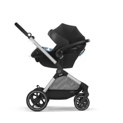 Cybex Travel Systems*- EOS Travel System, Stroller + Aton G Infant Car Seat Moon Black (Silver Frame)